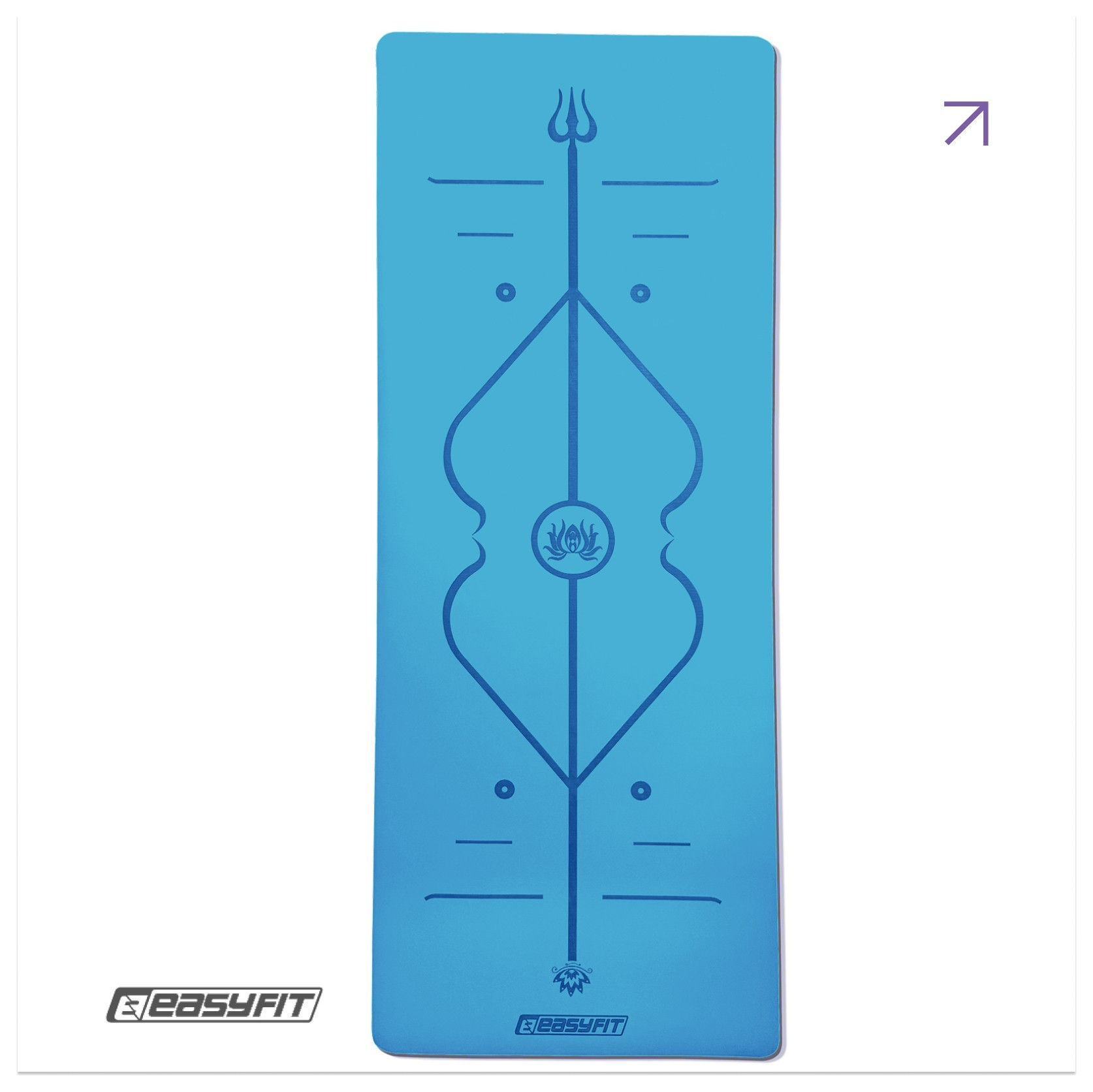 Килимок для йоги професійний EasyFit Pro каучук 5 мм Блакитний EFIT_EF-1925-BL