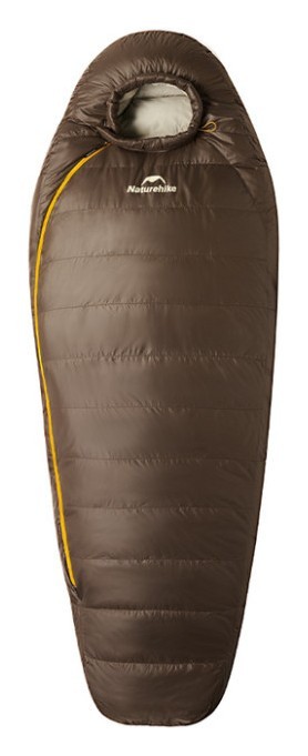 Спальник з натуральним пухом Naturehike Snowbird CNK2550WS014, p-р M, темно-коричневий 400 г FNR_6927595784402