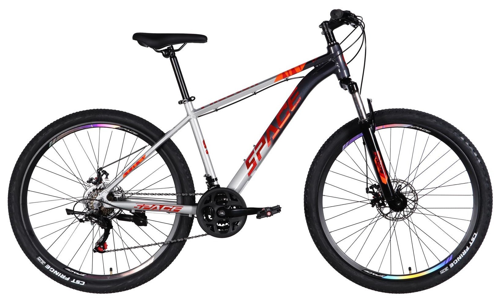 Велосипед AL 27.5" SPACE PHAETON DD FR рама-17" серо-серебристый 2026 OPS-SP-27.5-082