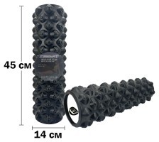 Массажный ролик EasyFit Grid Roller Extreme 45 см Черный