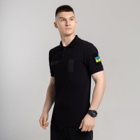 Легке тактичне літнє чоловіче чорне поло Pobedov Royal BATAL Військове