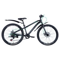 Велосипед ST 24" Formula FOREST DD рама- с крылом Pl 2024 (чорно-зелений (м))