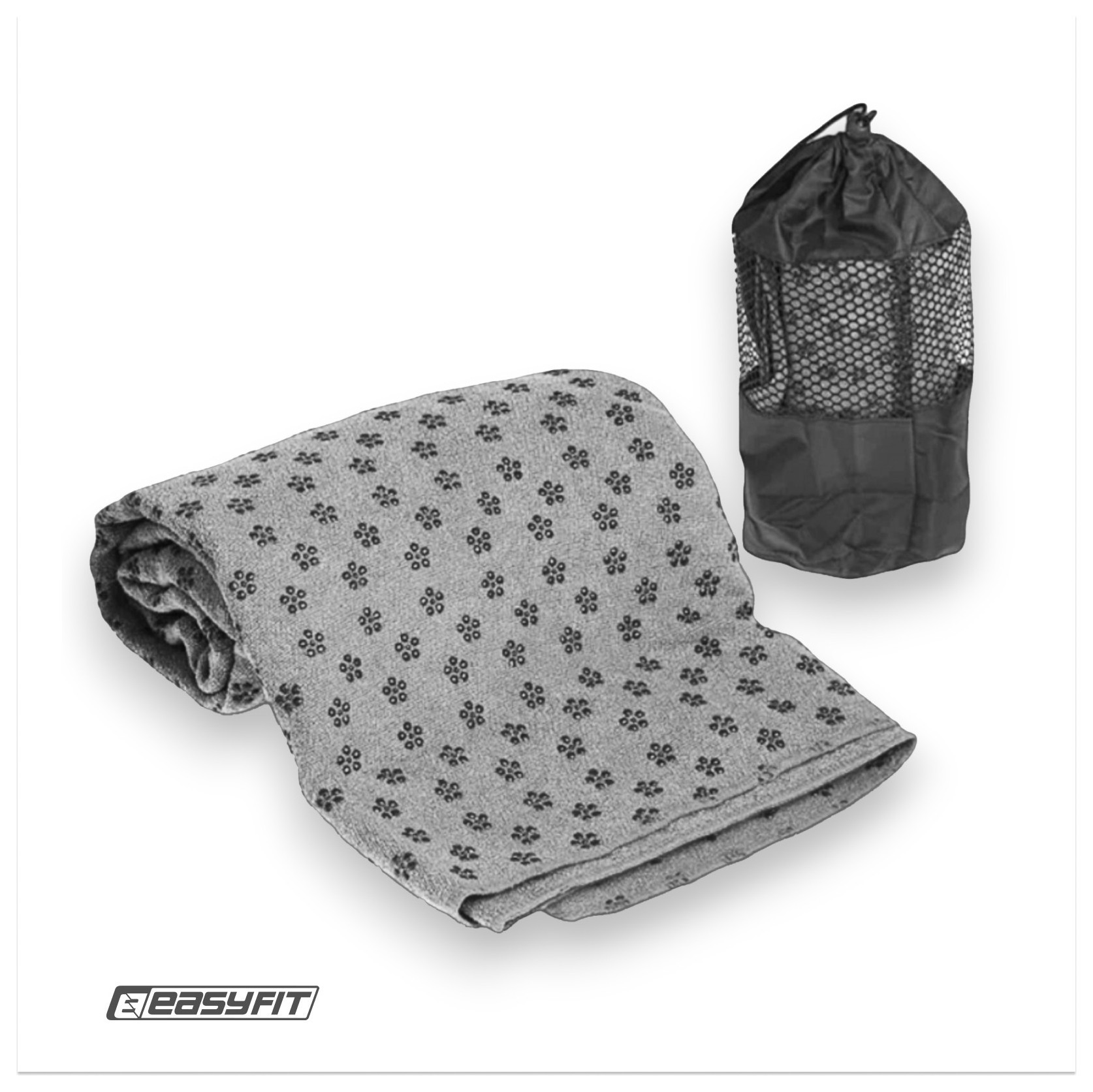 Рушник для йоги EasyFit Yoga Mat Towel з мікрофібри (Сірий) EFIT_EF-1933-GY