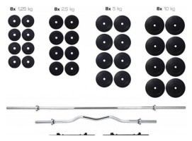 Штанги с гантелями RN-Sport (4 грифа + 150 кг блинов) + перчатки