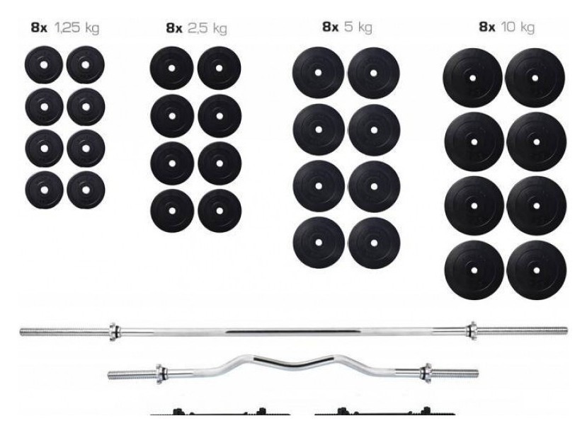 Штанги с гантелями RN-Sport (4 грифа + 150 кг блинов) + перчатки RNS_150х4gr