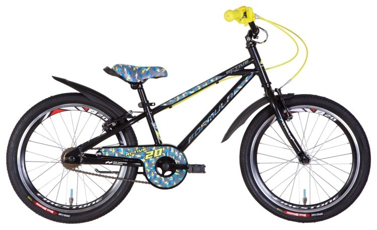 Велосипед ST 20" Formula ACTIVE Vbr рама-10" чорний 2024 крила, підніжка, дзвоник OPS-FRK-20-206
