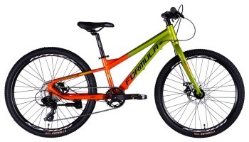 Велосипед AL 24" Formula F-1 DD CS рама-11" зелено-помаранчевий 2025