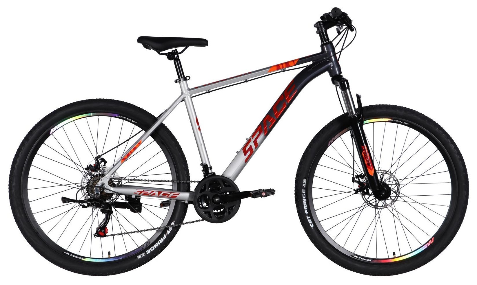 Велосипед AL 27.5" SPACE PHAETON DD FR рама-19" серо-серебристый 2026 OPS-SP-27.5-088