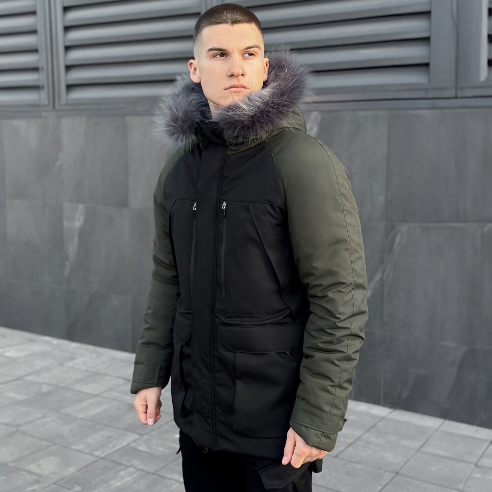 Парка чоловіча зимова з капюшоном Pobedov Seniora Udacha Gray POB_00000005690