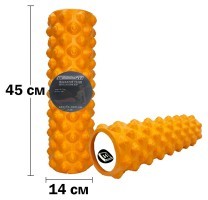 Массажный ролик EasyFit Grid Roller Extreme 45 см Оранжевый