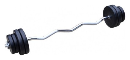 Штанга разборная W-образная Rn-Sport 20 кг с пластиковым покрытием.