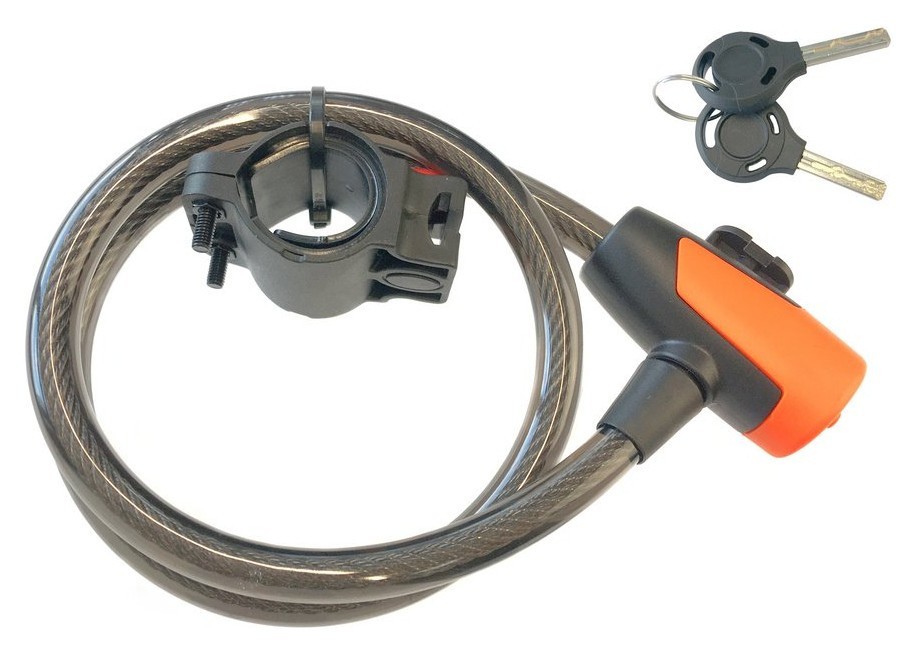 Замок для велосипеда тросовый Tempesta KEY LOCK Black/orange (FSD-LK127005) RCH_14324