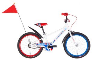 Велосипед ST 20" Formula RACE BH рама-10" білий з червоним та синім 2024 крила, підніжка, дзвоник