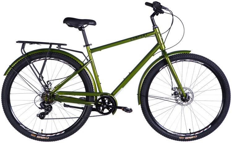 Велосипед ST 28" Dorozhnik COMFORT MALE DD FR рама-20" болотно-зеленый 2025 OPS-D-28-475
