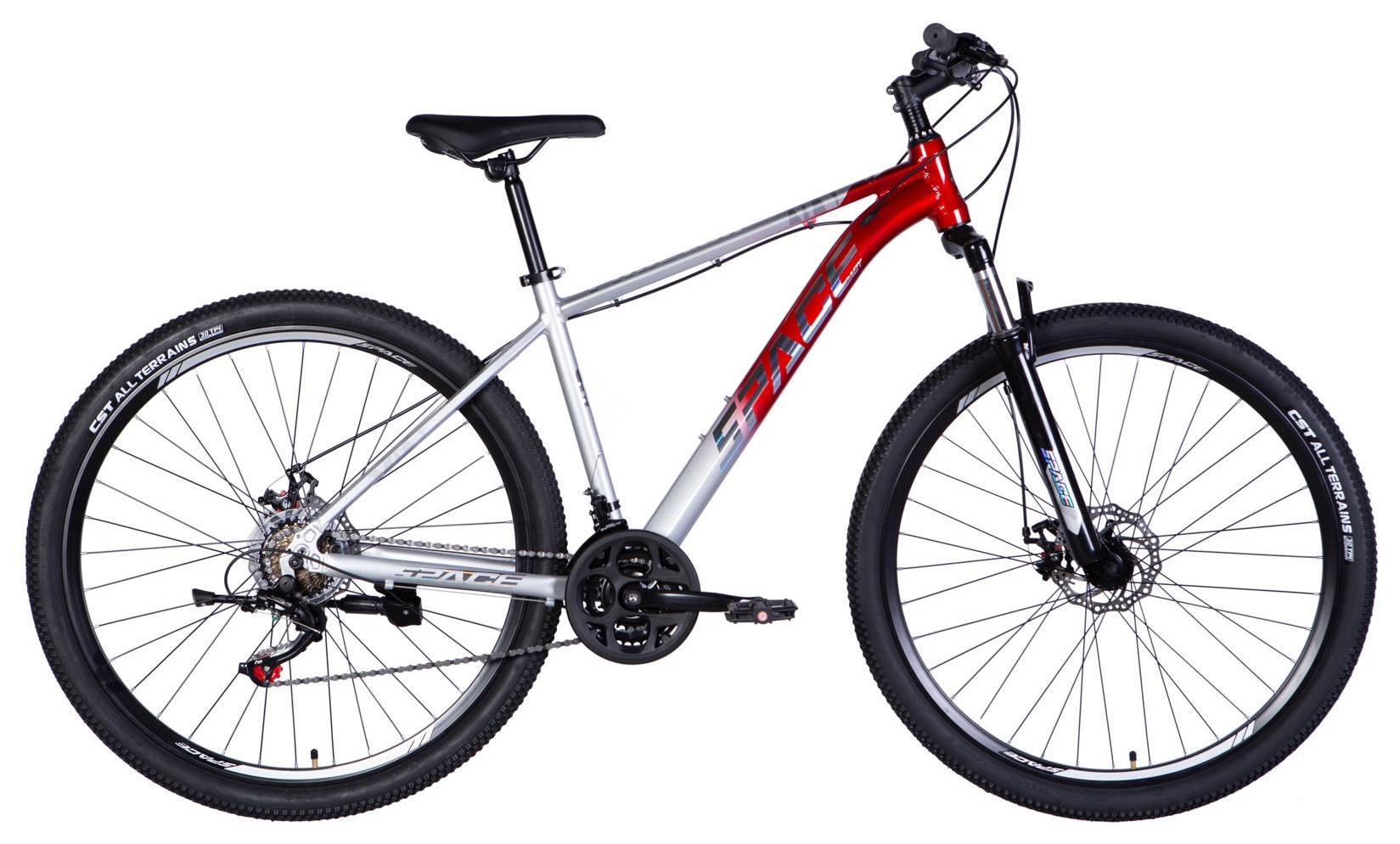 Велосипед AL 29" SPACE PHAETON DD FR рама-18" серебристо-красный 2026 OPS-SP-29-181
