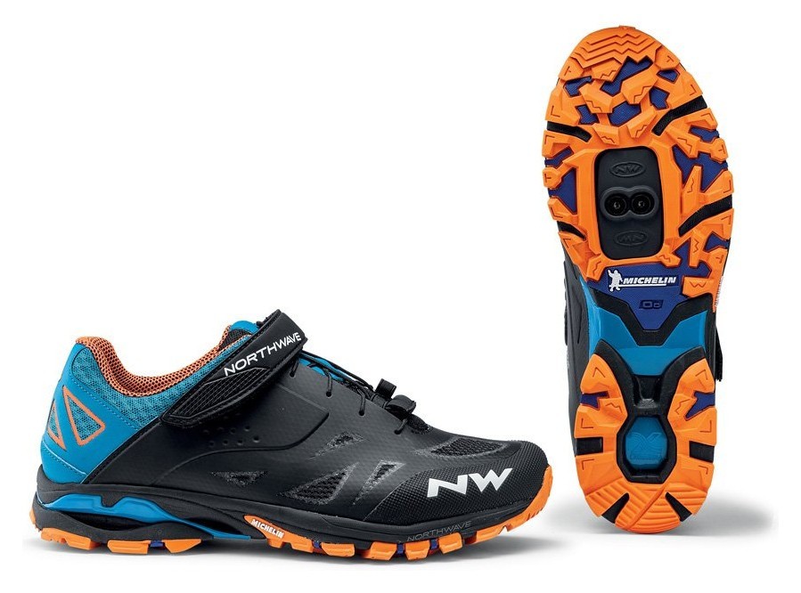 Туфли велосипедные Northwave SPIDER 2 M 41 (8.5US) Black/blue/orange (80153009) O RCH_18420