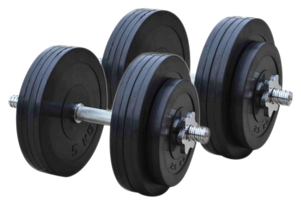 Гантели наборные резиновые Rn-Sport (2 шт) по 26 кг. RNS_RN_OD2х26