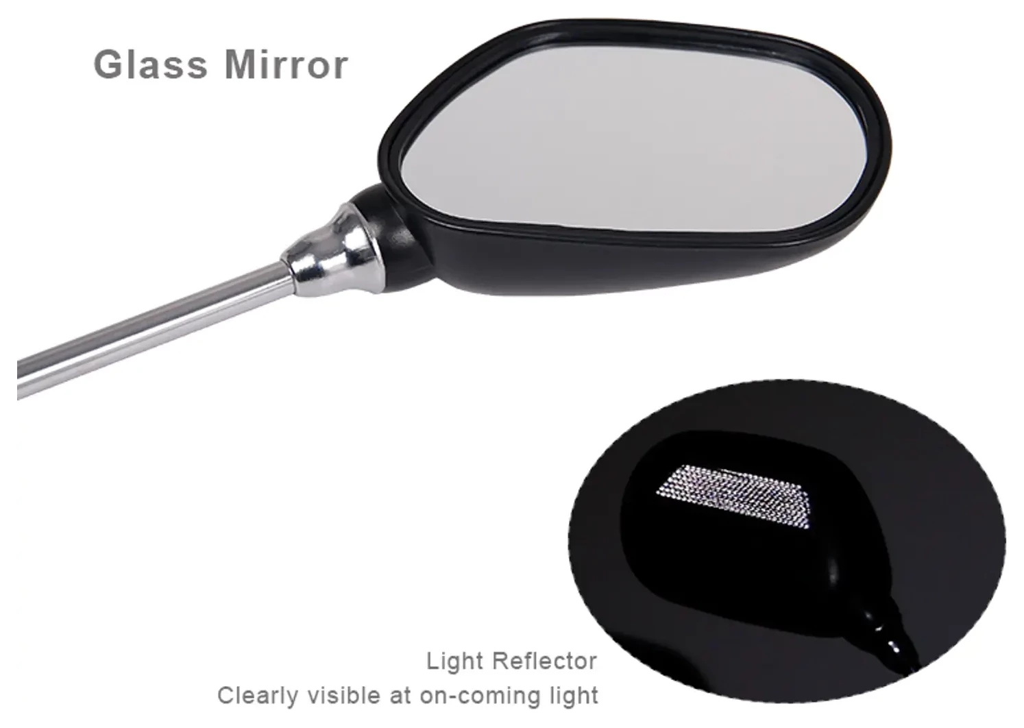 Зеркало с креплением на руль Пластик BEcool BC-BM106 черный с серебристым MIR-007