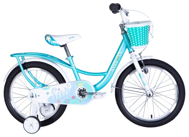 Велосипед ST 18" SPACE KID SUN BH рама-10" бирюзовый 2024 крылья, крыло пер., крыло зад., корзина OPS-SK-18-012