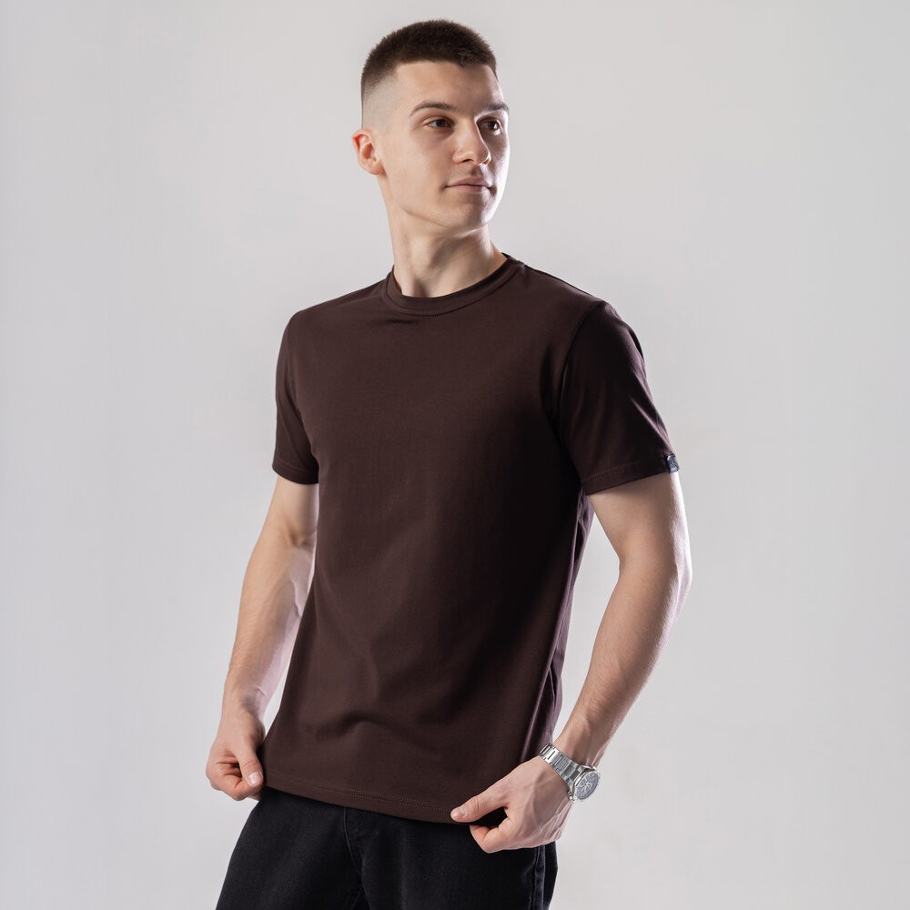 Чоловіча футболка бавовняна Pobedov Peremoga шоколадна POB_00000008718