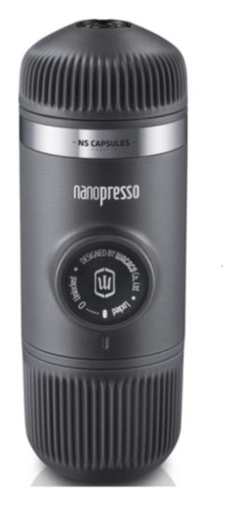 Портативна еспресо-кавоварка Wacaco Nanopresso сіра, механічна, для меленої кави FNR_WNANOGR
