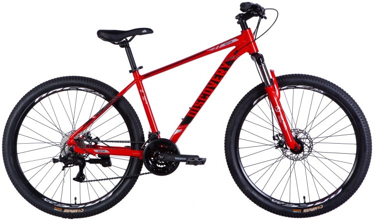 Велосипед AL 27,5" Discovery BASTION DD CS рама-17" красно-черный 2025 OPS-DIS-27,5-006