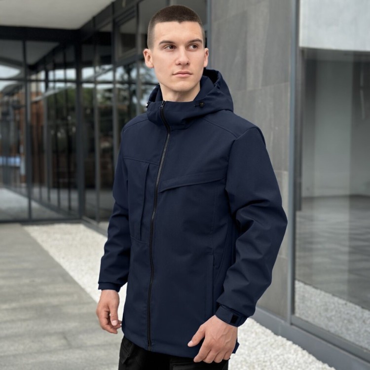 Темно-синя чоловіча повсякденна куртка на весну і осінь Pobedov Shum POB_00000006523