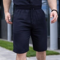 Шорти чоловічі льняні з кишенями темно-сині Pobedov Marsel