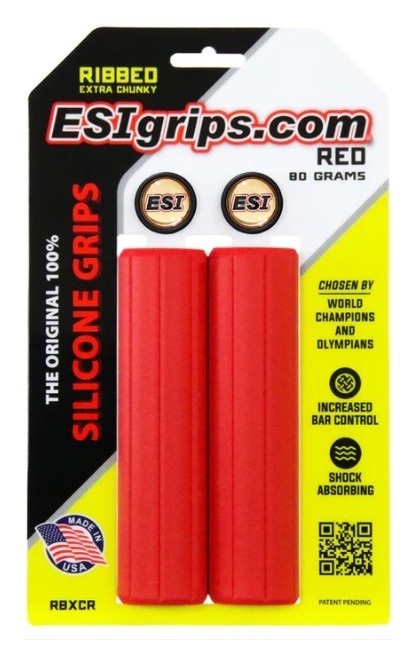 Гріпси ESI Ribbed Extra Chunky Red Silicone Bicycle Grips OBOD_RBXCR