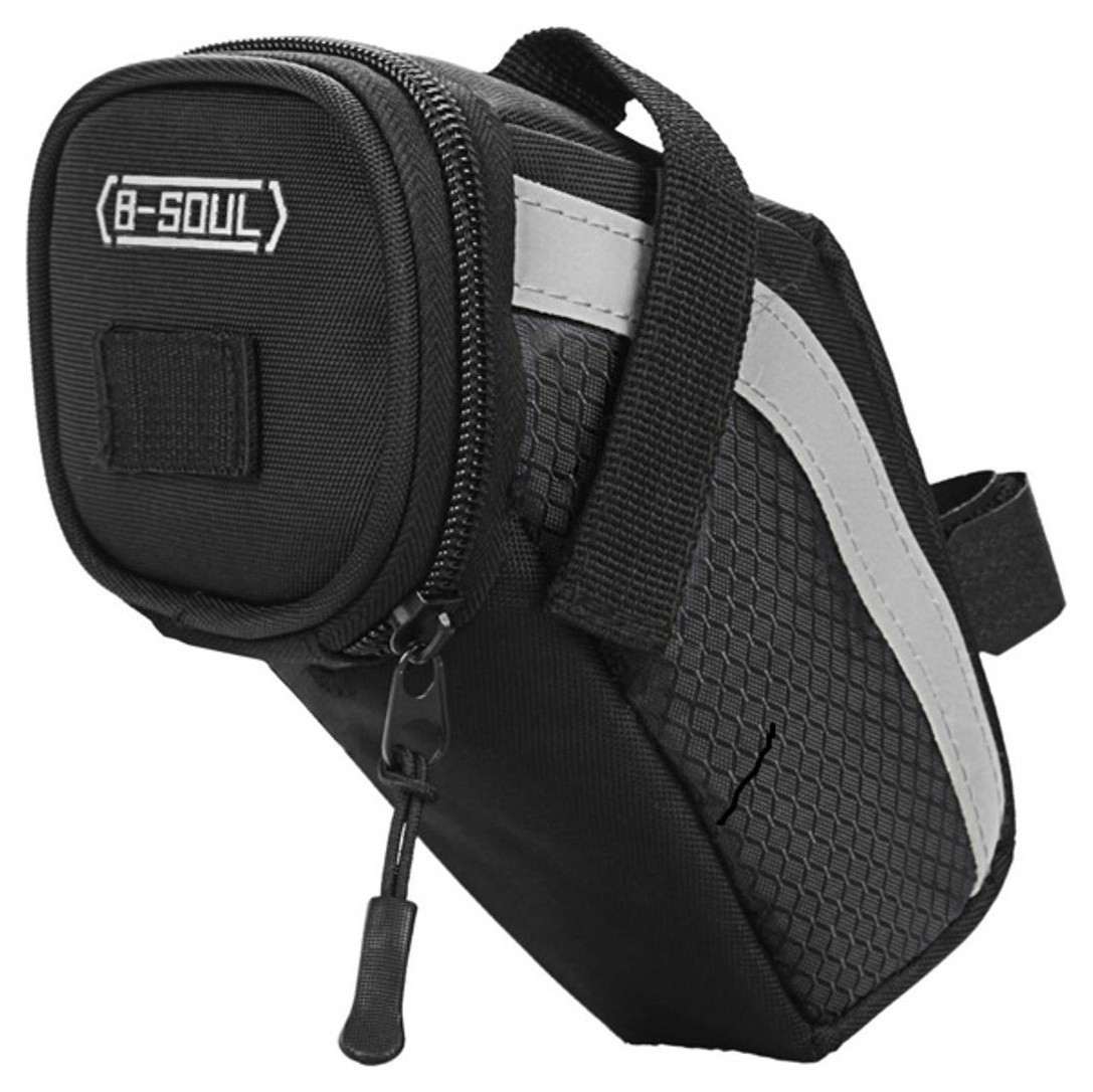 Велосумка под седло Полиэстер 14*13*9 см BEcool BC-BG166 черный удлиненная AM (брендированная упаковка) BIB-052