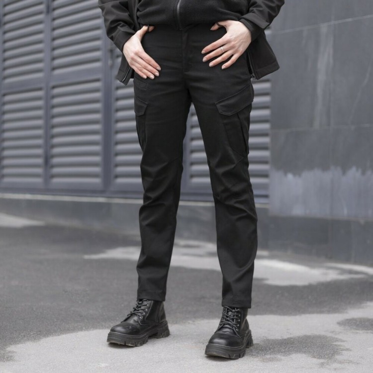 Штани-карго тактичні чорні для жінок Pobedov Tactical V2 Жіночі POB_00000005978