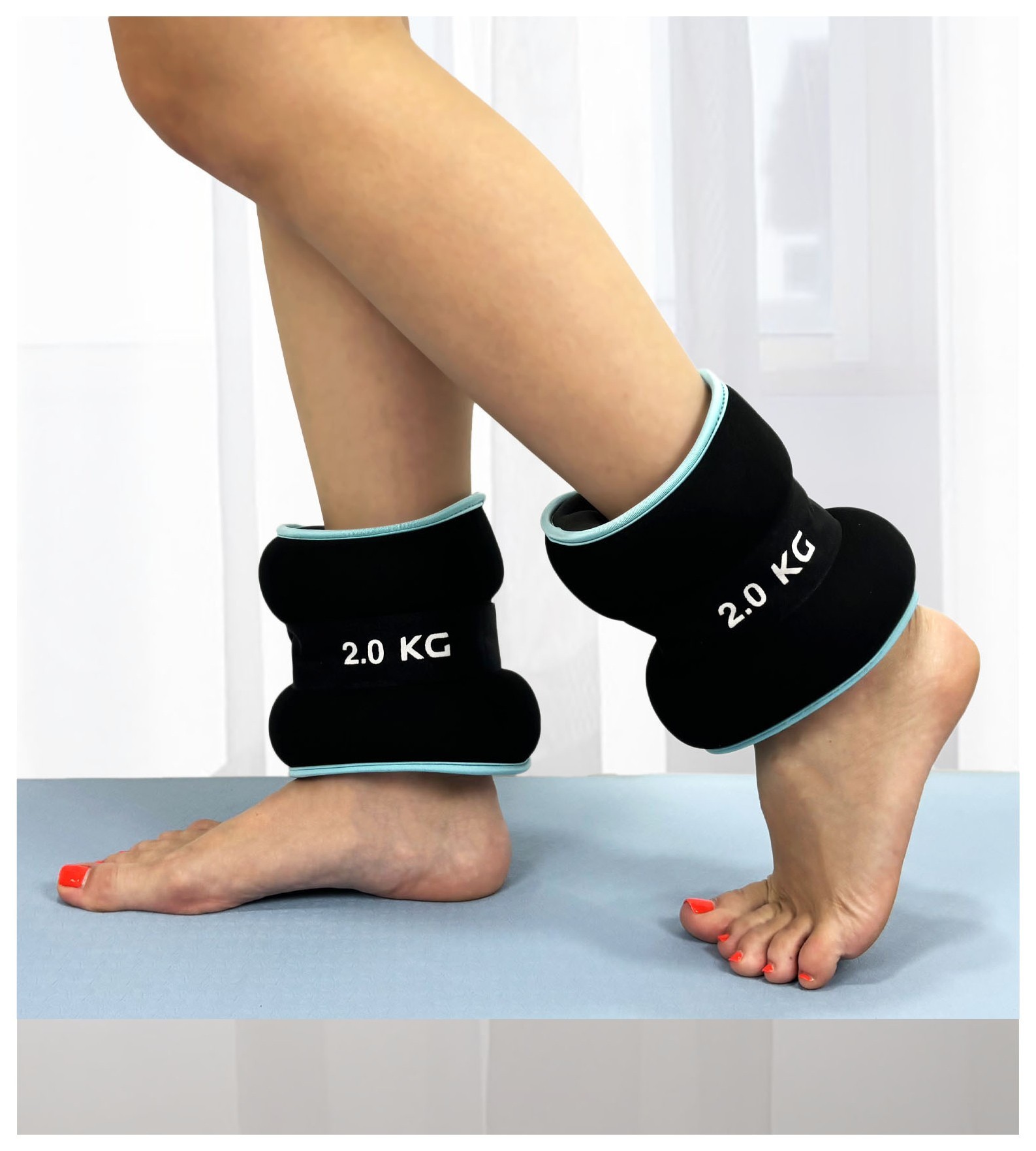 Утяжелители EasyFit Comfort 2 кг для ног и рук с металлом (пара) EFIT_EF-1020-BE