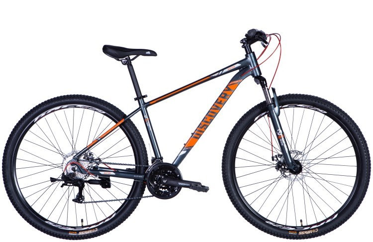 Велосипед AL 29" Discovery BASTION DD CS рама-17" серо-оранжевый 2025 OPS-DIS-29-200