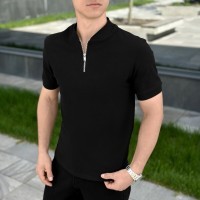 Чоловіча футболка поло чорна Pobedov Nexus