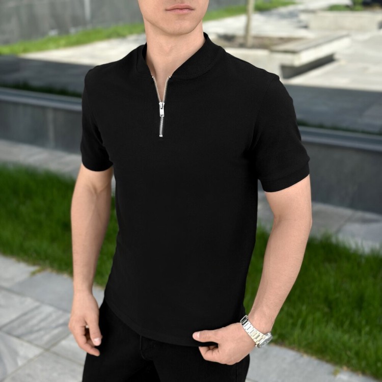 Чоловіча футболка поло чорна Pobedov Nexus POB_00000006226