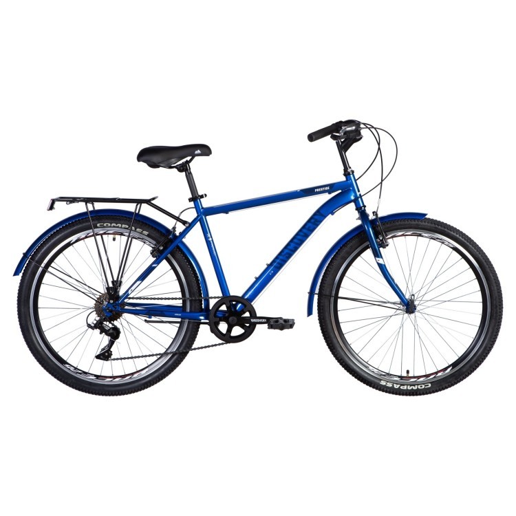 Велосипед ST 26" Discovery PRESTIGE MAN Vbr рама- с багажником задн St с крылом St 2024 (синій) OPS-DIS-26-586