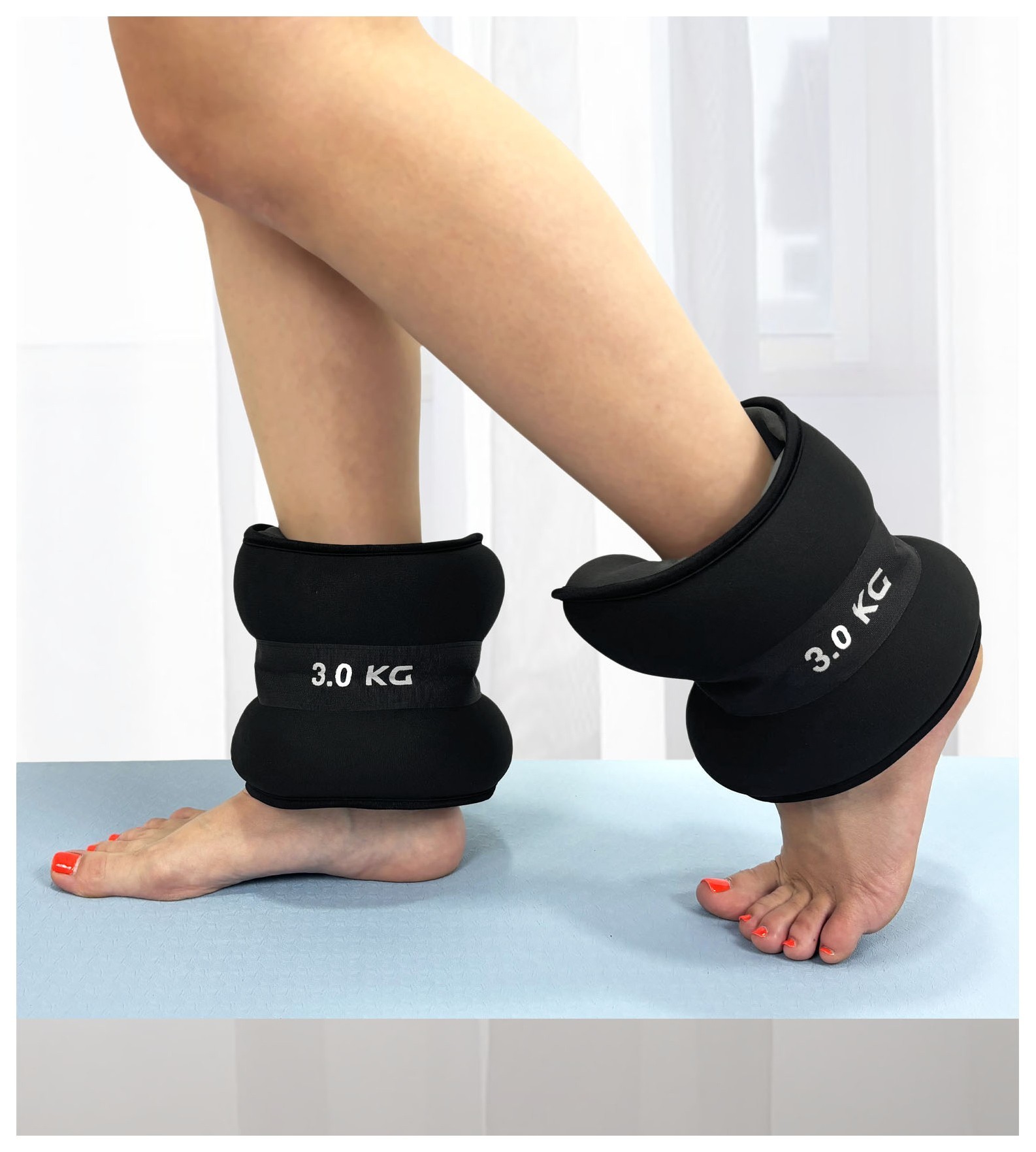 Утяжелители EasyFit Comfort 3 кг для ног и рук с металлом (пара) EFIT_EF-1030-BK
