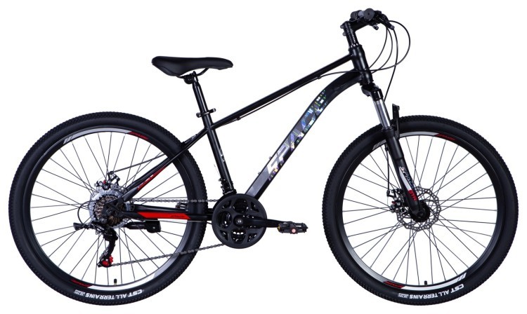 Велосипед ST 26" SPACE NEPTUNE DD FR рама-15" черно-красный 2024 OPS-SP-26-029