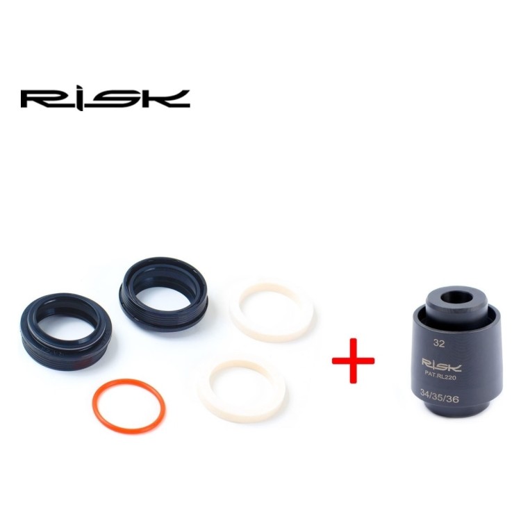 Сальник передньої вилки 32*8 з інструментом для встановлення (комплект) RISK RA146-2 OSL-001