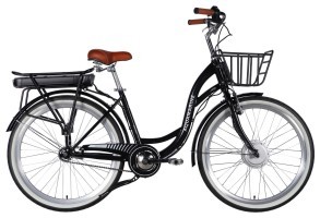 Велосипед з електроприводом 26" ST Dorozhnik eAQUAMARINE BH рама-17" 36B 13А*г 500Вт чорний з кошиком 2026