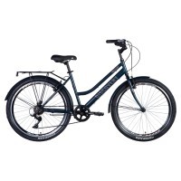 Велосипед ST 26" Discovery PRESTIGE WOMAN Vbr рама- " с багажником задн St с крылом St 2024 (темно-синій (м))