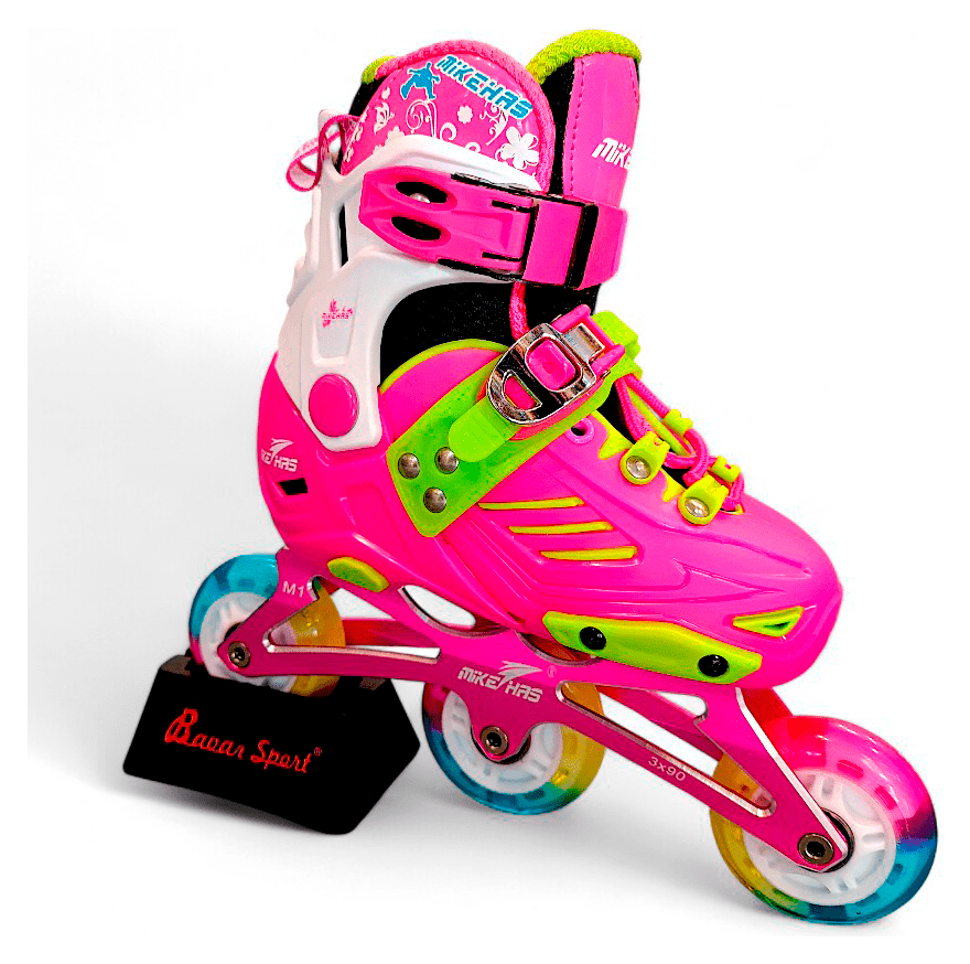 Дитячі розсувні роликові ковзани BAVAR SPORT зі світними колесами (розмір 28–31) (рожевий) BVR_4902891