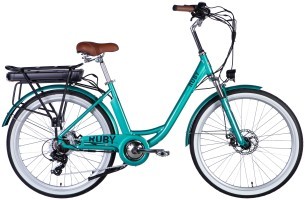 Велосипед з електроприводом 26" AL Dorozhnik eRUBY DD FR рама-17" 36B 12.5А*г 500Вт бірюзовий YS 2260 2025