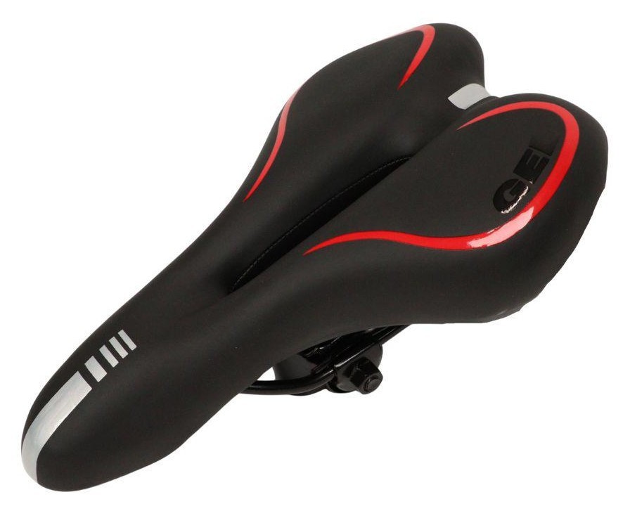 Сідло з замком 280*160 мм AZ-030 чорний з червоним SAD-703