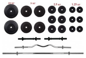 Две штанги 67 кг с гантелями RN-Sport