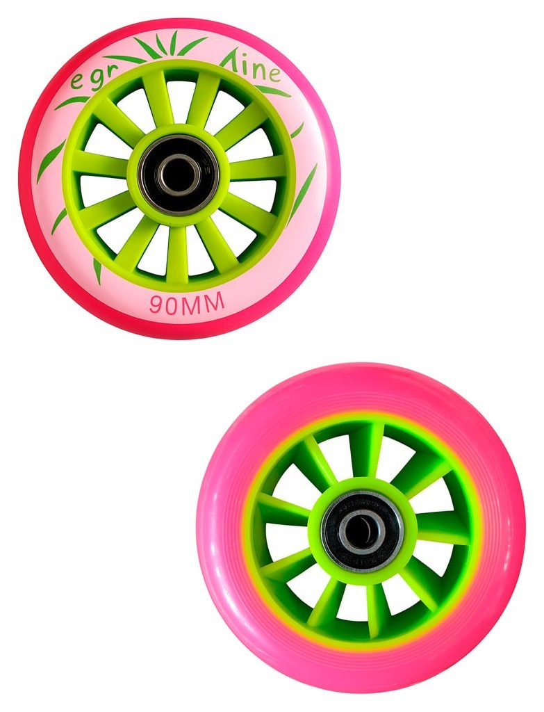 Колеса для роликів з підшипниками BAVAR SPORT 90 мм, рожеві (набір 4 шт.) (розовий) BVR_4922896