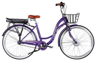 Велосипед з електроприводом 28" ST Dorozhnik eAQUAMARINE BH рама-19" 36B 13А*г 500Вт фіолетовий з кошиком 2026