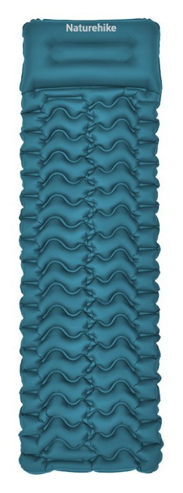 Матрац туристичний надувний одномісний  Naturehike CNK2550WS019, 200х60х6.5 см, синій, для кемпінгу із мішком для надування FNR_6977465869647