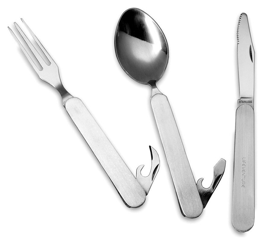 Lifeventure вилка, ложка, ніж SS Folding 9500