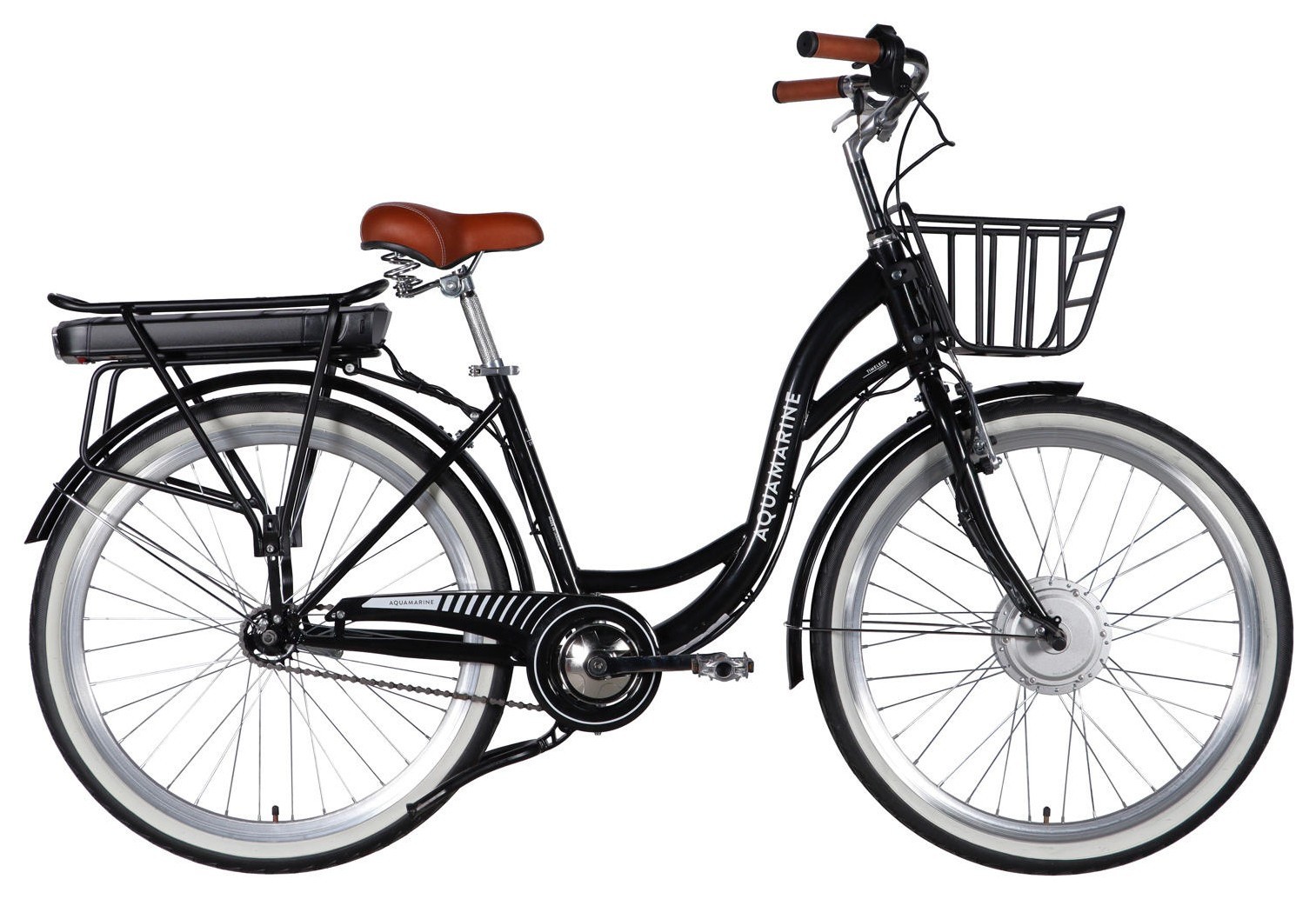 Велосипед уцінений з електроприводом 26" ST Dorozhnik eAQUAMARINE BH рама-17" 36B 13А*г 500Вт чорний з кошиком 2026 STK-D-26-459